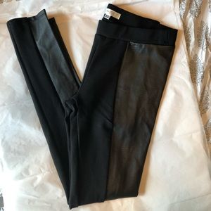 Love Fire Faux Leather Trim Leggings, size xs